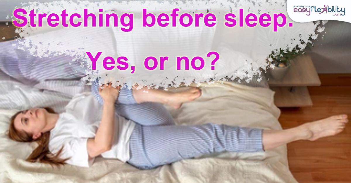 a woman lying in bed stretching before sleep