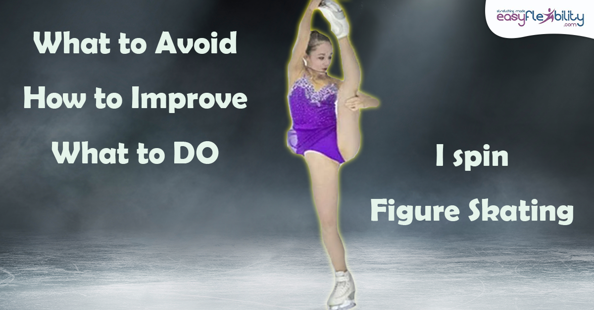 A figure skater doing an I spin on Ice.